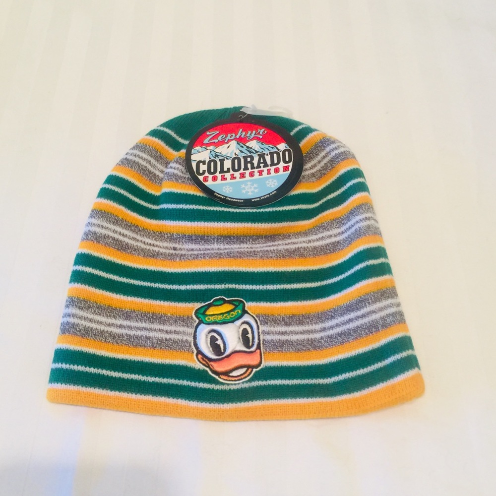 Multi color University of Oregon knit by Zephyr.